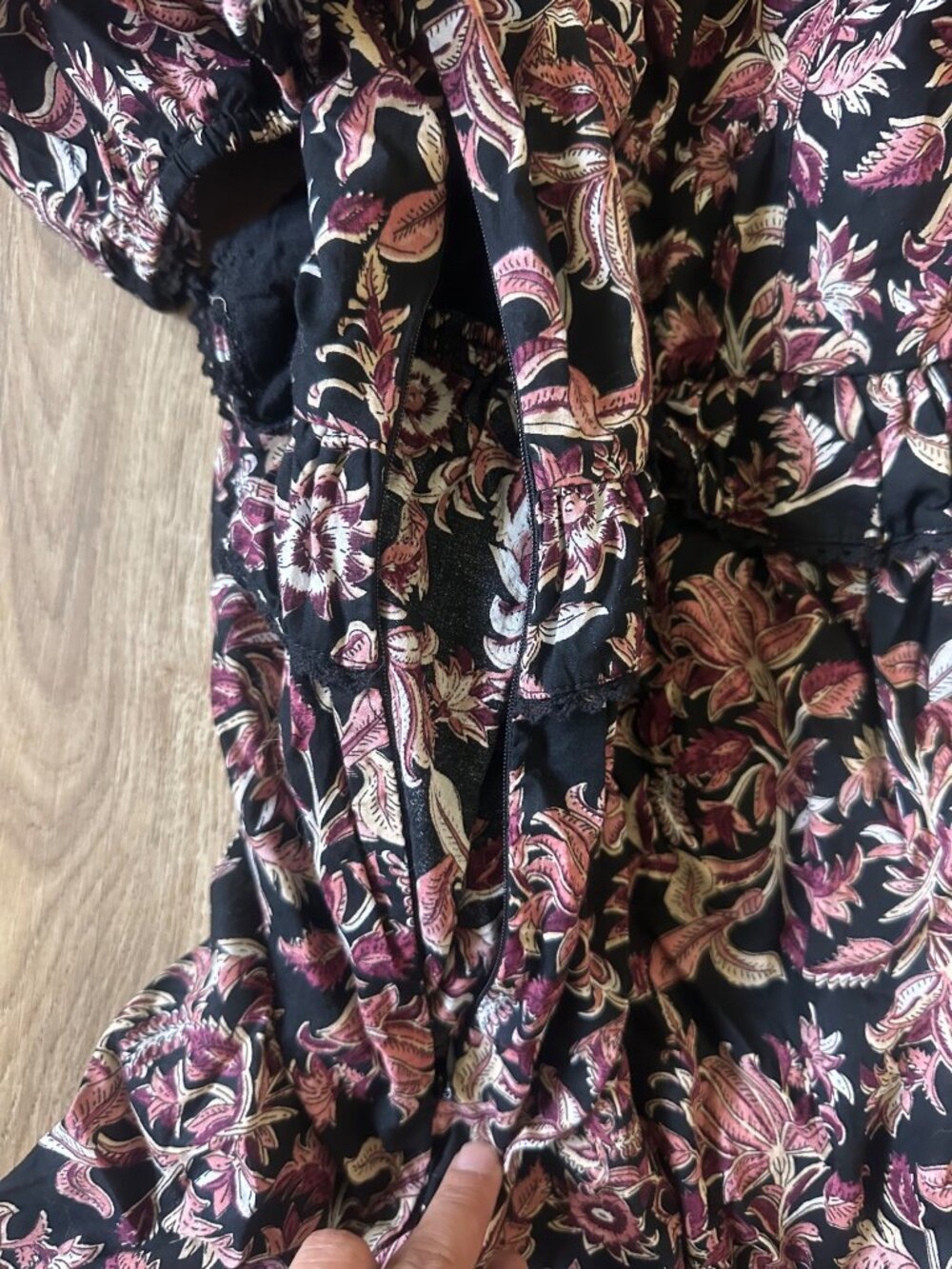SFera Dainty Floral Midi Dress Womens Medium Embroidered Ruffles Feminine Modest - Picture 14 of 16
